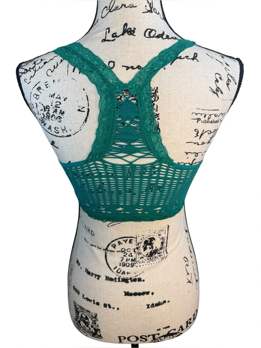 Free People Intimately Seamless Crochet Racerback Bralette size Medium/Large - Picture 7 of 11